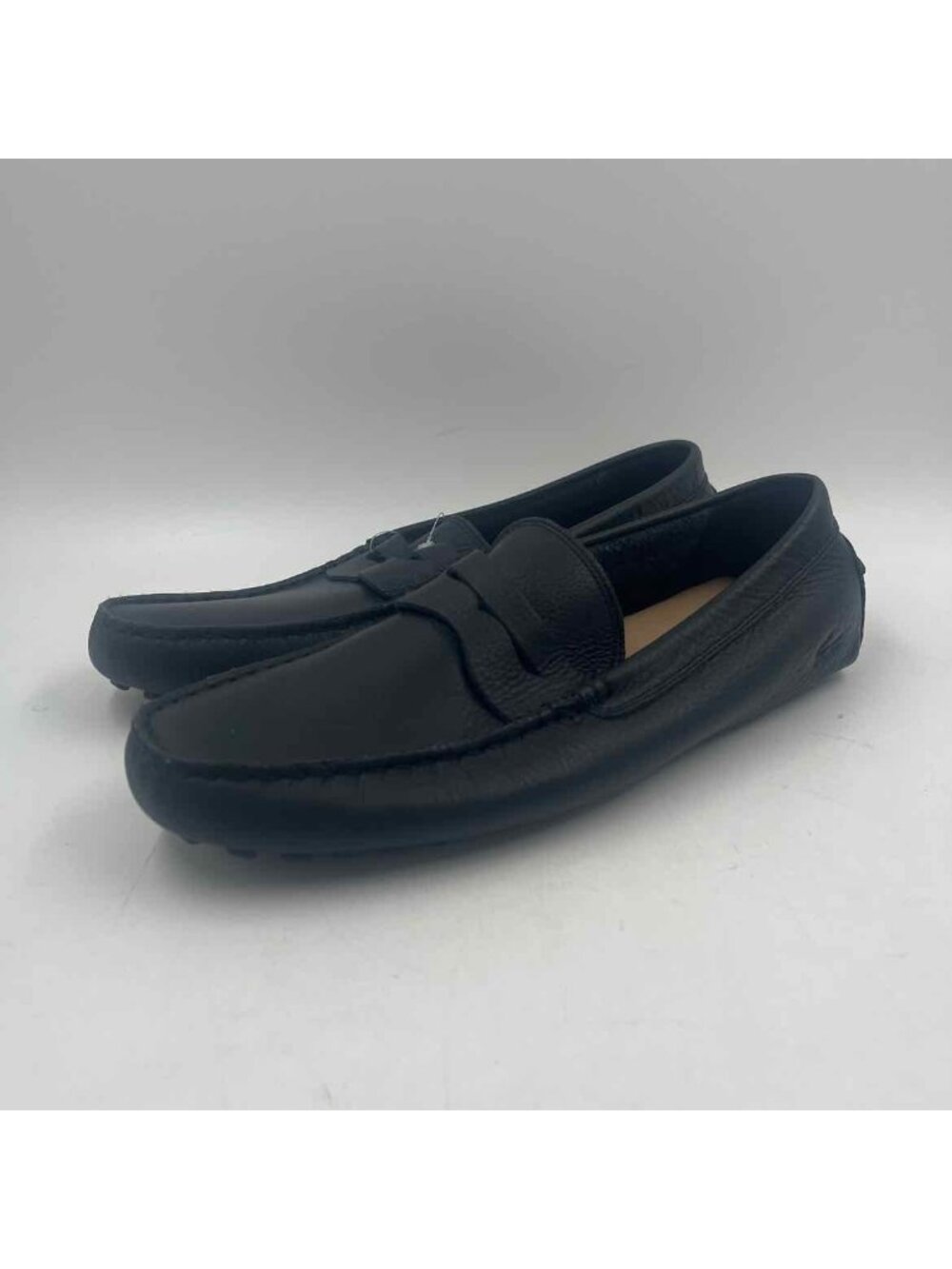 Lacoste Concours Leather Men's Shoe Size 9.5 Black Solid Loafers